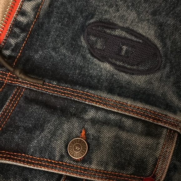 Diesel denim jacket orange zipper UNISEX - Picture 10 of 15